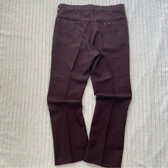 Vintage LEE Riders Wide-leg Flare Brown Slacks Pants | 34x30 - Picture 2 of 7